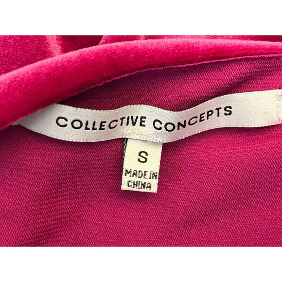 Collective Concept Pink Velvet Babydoll Ruffle Party Dress Puff Sleeve Small Y2K - Picture 3 of 4